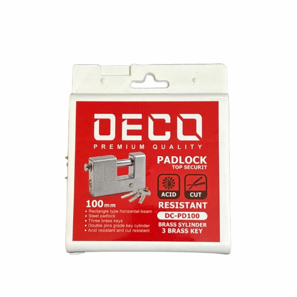 قفل کتابی دکو مدل SH-DC-PD100 سایز 100میلی متری به همراه 3 کلید