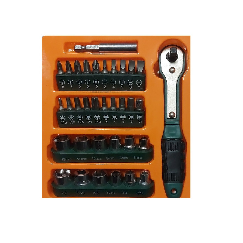 آچار بکس مدل 34PCS مجموعه 34 عددی