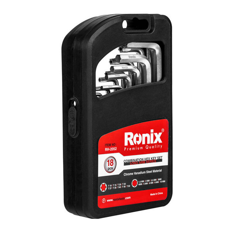 مجموعه 18 عددی آچار آلن و ستارهای رونیکس مدل RON-2052