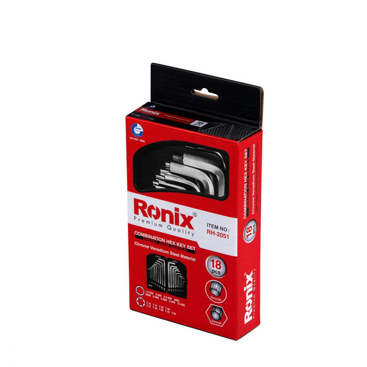 مجموعه 18 عددی آچار آلن و ستاره ای رونیکس مدل RON-2051