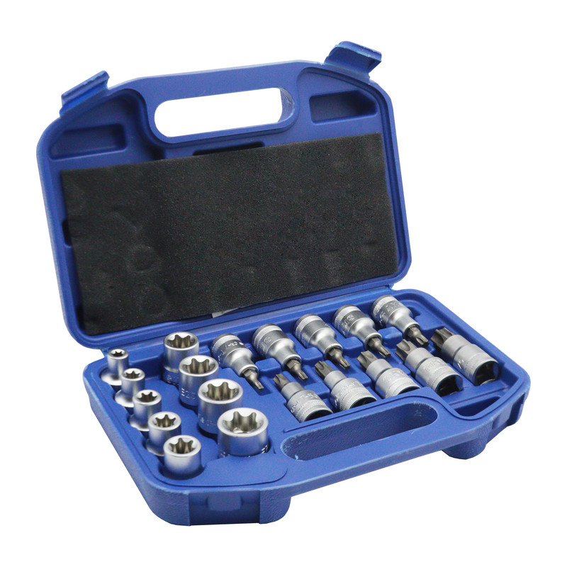 آچار بکس آلنی ستاره ای اسکای مدل YP-ST-7119TE-E8-E24/T20-T70MM مجموعه 19 عددی