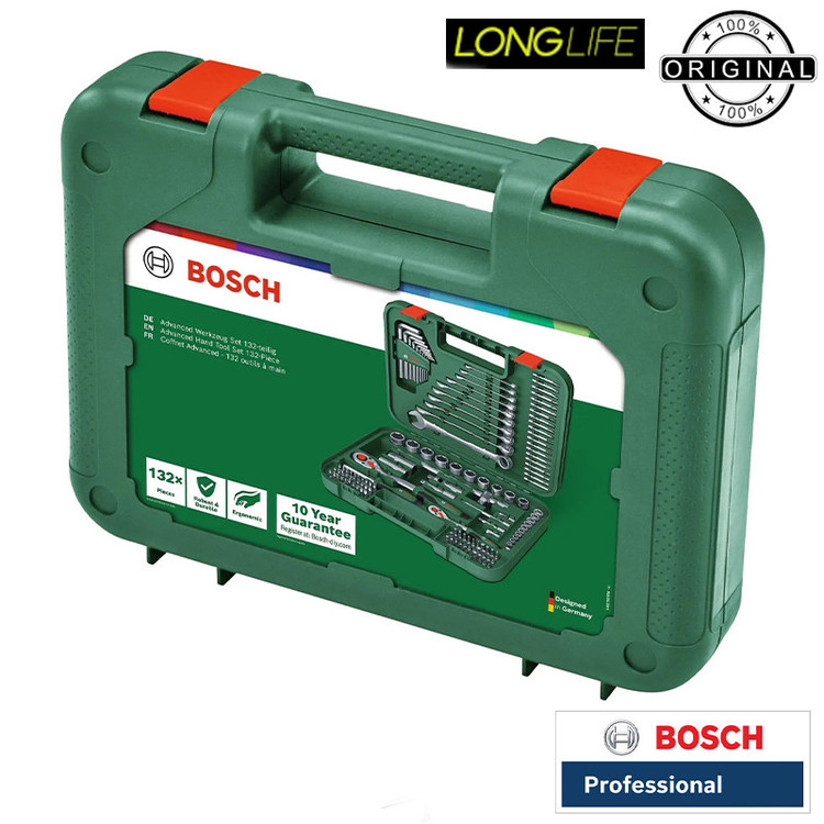 آچار و سری پیچ گوشتی بوش مدل حرفه ای کد BOX132 PRO مجموعه 132 عددی