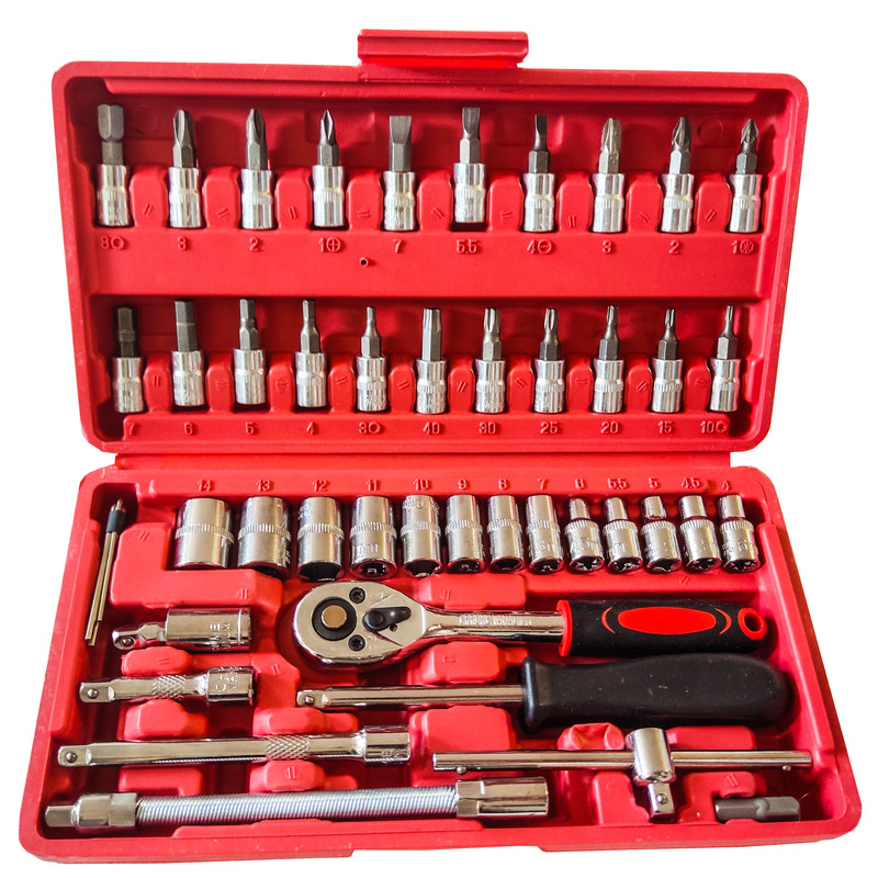 آچار و سری بکس رکس تولز مدل T22  DR -155 مجموعه 46 عددی