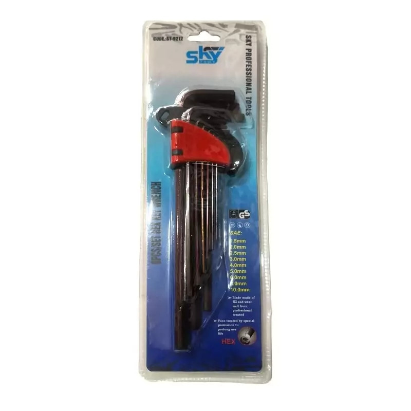 آچار آلن شش گوش اسکای مدل کارتی AJ-SKY-ST-9212 مجموعه 9 عددی