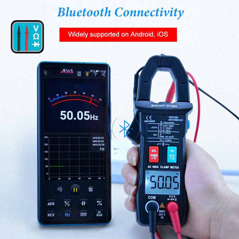 مولتی متر کلمپی بلوتوثی زویی مدل ZT-5BQ