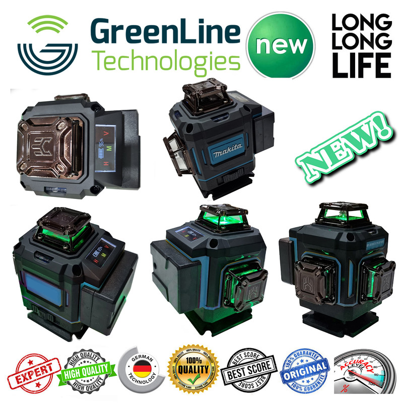 تراز لیزری ماکیتا نور سبز مدل فوق هوشمند 16 لاین کد 4D-16 L Hard Box