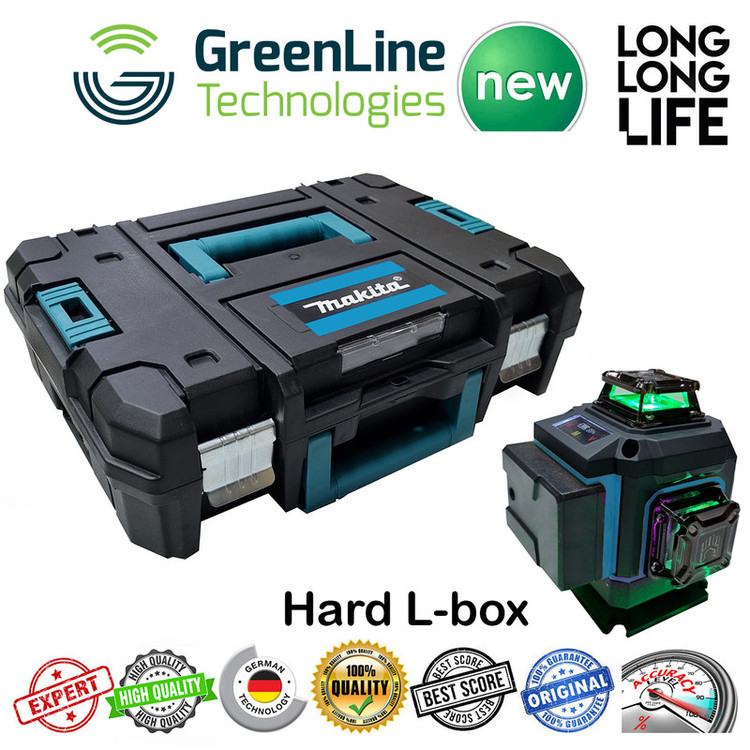 تراز لیزری ماکیتا نور سبز مدل 16 لاین کد 16-360 4D Hard Box
