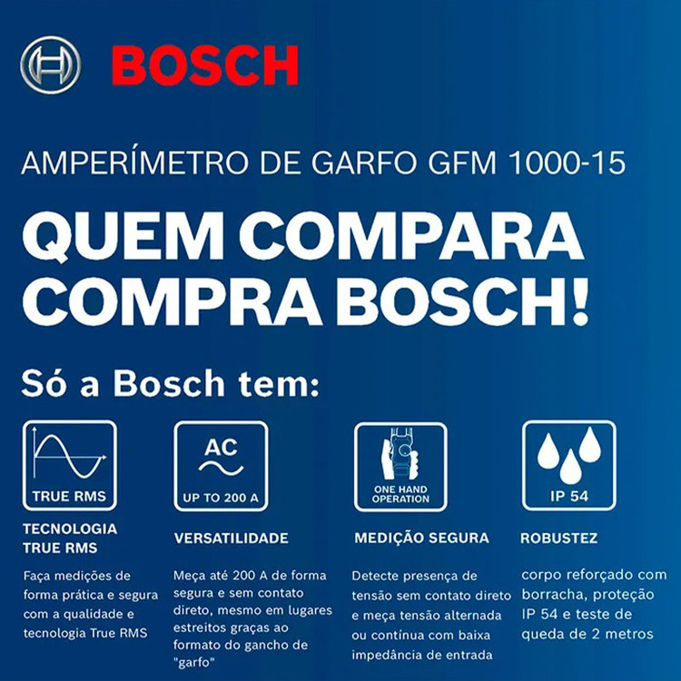 مولتی متر دیجیتال 200 آمپر بوش مدل فوق حرفه ای GFM 1000-15 Professional