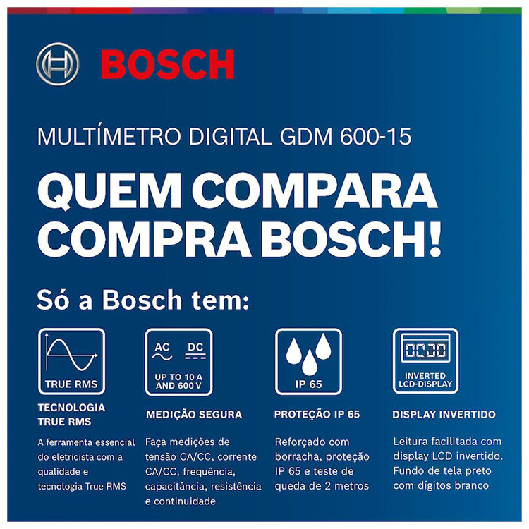 مولتی متر دیجیتال 600 ولت بوش مدل فوق حرفه ای کد GDM 600-15 Extra Pro