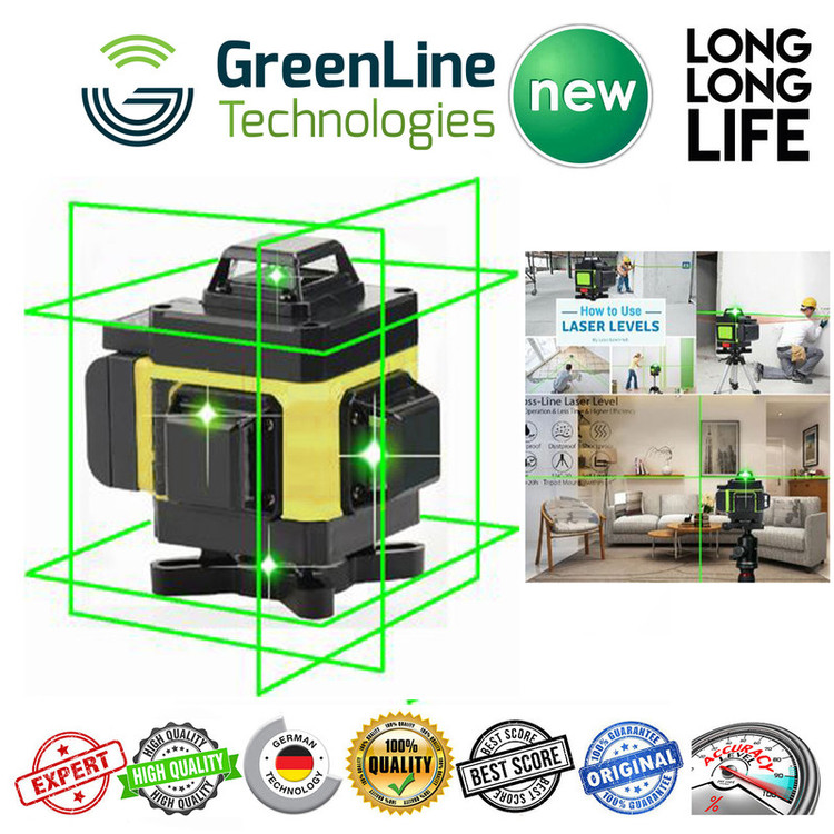 تراز لیزری دیجیتالی مدل هوشمند 4 بعدی 4D-360 نور سبز 16 لاین
