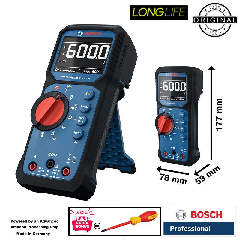 مولتی متر دیجیتال 600 ولت بوش مدل فوق حرفه ای کد GDM 600-15 True Rms