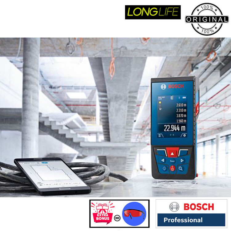 متر لیزری بوش مدل GLM 100-25 C + Extra Red Glass Professional