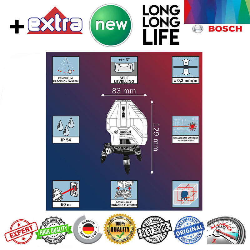 تراز لیزری بوش مدل GLL 5-50 X professional 2 Extra