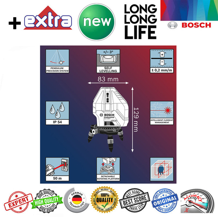 تراز لیزری بوش مدل GLL 5-50 X professional 2 Extra