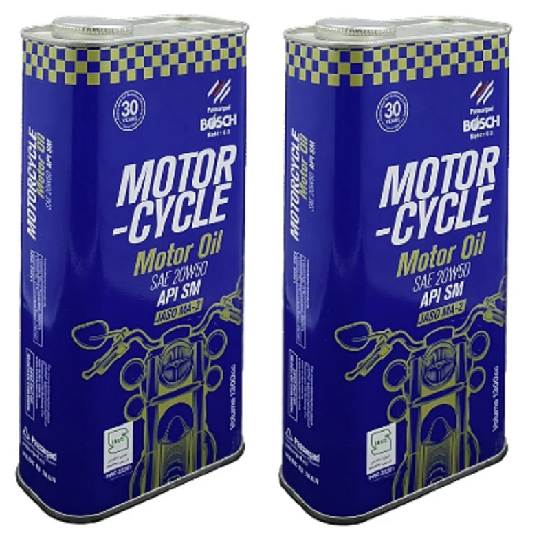 روغن موتور سیکلت تمام سنتتیک بوش مدل SM 25W-50 حجم 1.3 لیتر بسته 2 عددی