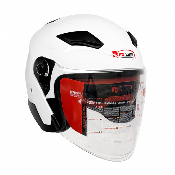 کلاه کاسکت سه‌چهارم بدون فک ردلاین مدل BRIGHT WHITE 956