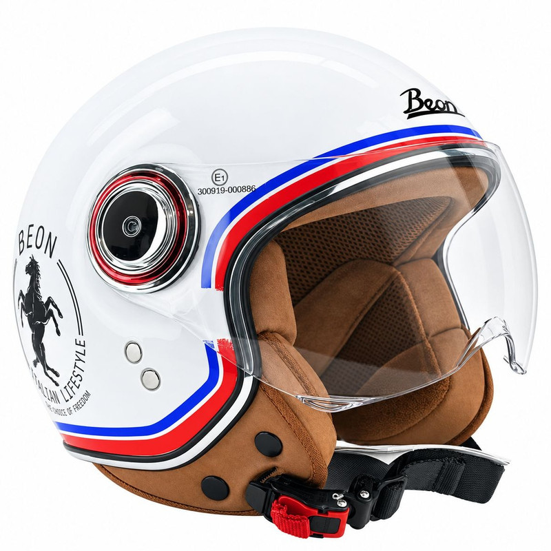 کلاه کاسکت بدون فک بیون مدل طلق دار Tricolore Rider کد 2349