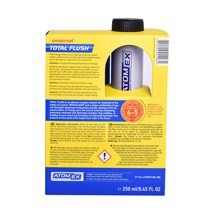 موتور شوی و مکمل روغن خودرو اکسادو مدل Total Flush حجم 250 میلی لیتر
