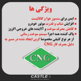 شوینده سیستم سوخت خودرو های گازسوز کستل مدل CNG Cleaner حجم 280 میلی لیتر