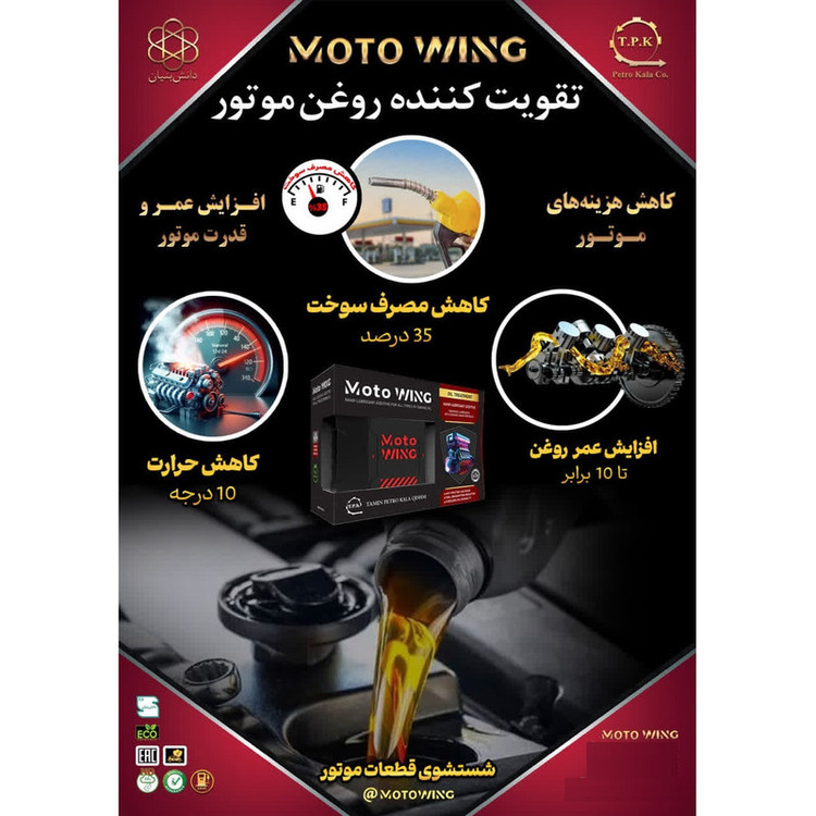 مکمل روغن موتور خودرو موتو وینگ مدل MW-14051 حجم 250 میلی لیتر
