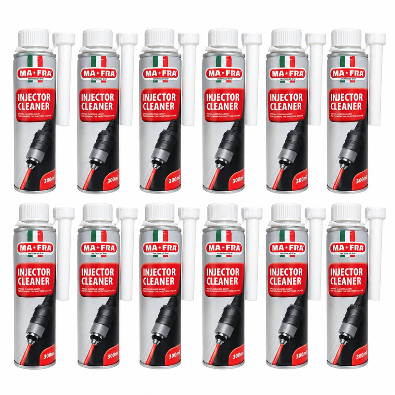 محلول انژکتور شوی خودرو بنزینی مفرا مدل technical line حجم 300 میلی‌لیتر بسته 12عددی