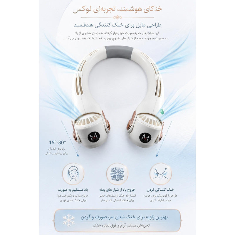 پنکه گردنی همه کاره شارژی مارکو مدل Super-ice-Master