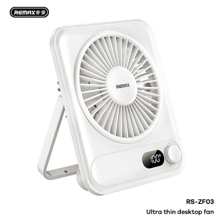 پنکه شارژی ریمکس مدل F03 ظرفیت 1200 میلی آمپر ساعت