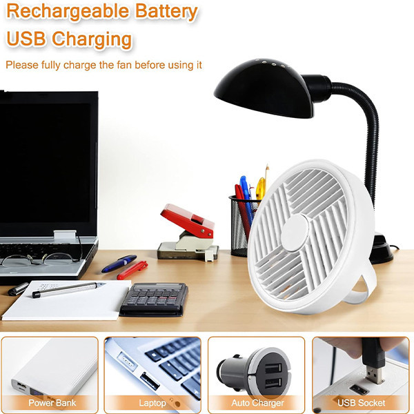 پنکه رومیزی شارژی مدل ال ای دی دار کد RY-2301
