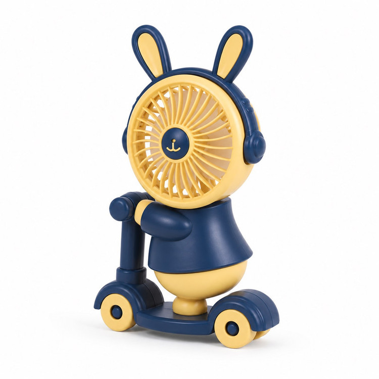 پنکه رومیزی شارژی مدل خرگوش اسکوتری با مداد تراش چراغ دار کد Bunny Ride USB
