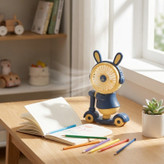 پنکه رومیزی شارژی مدل خرگوش اسکوتری با مداد تراش چراغ دار کد Bunny Ride USB