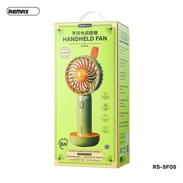 پنکه دستی ریمکس مدل SF05 ظرفیت 1200 میلی آمپر ساعت