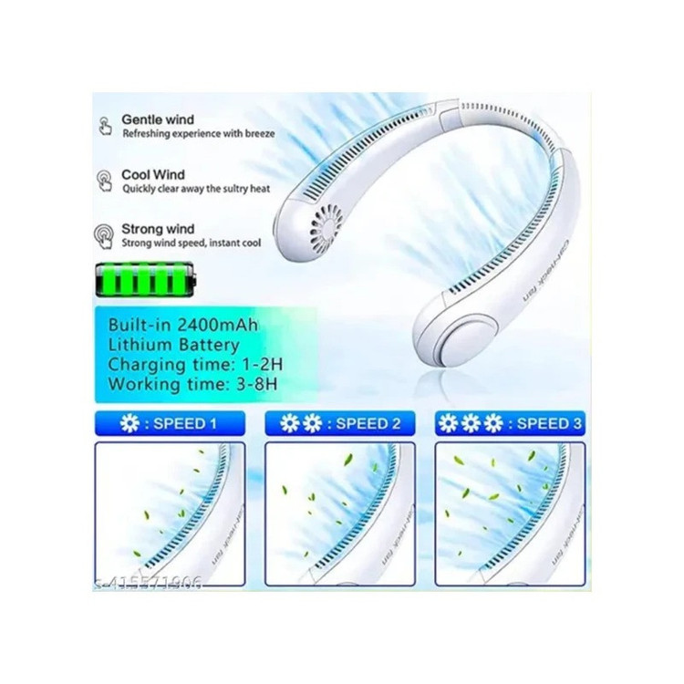 پنکه شارژی طرح گردنی مدل XL-FAN 12 ظرفیت 1000 میلی آمپر ساعت