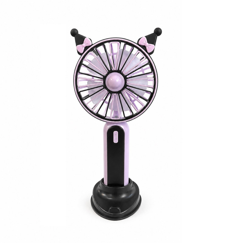 پنکه دستی شارژی مدل پایه دار کرومی کد Mini Circle Portable & Rechargeable Fan