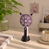 پنکه دستی شارژی مدل پایه دار کرومی کد Mini Circle Portable & Rechargeable Fan