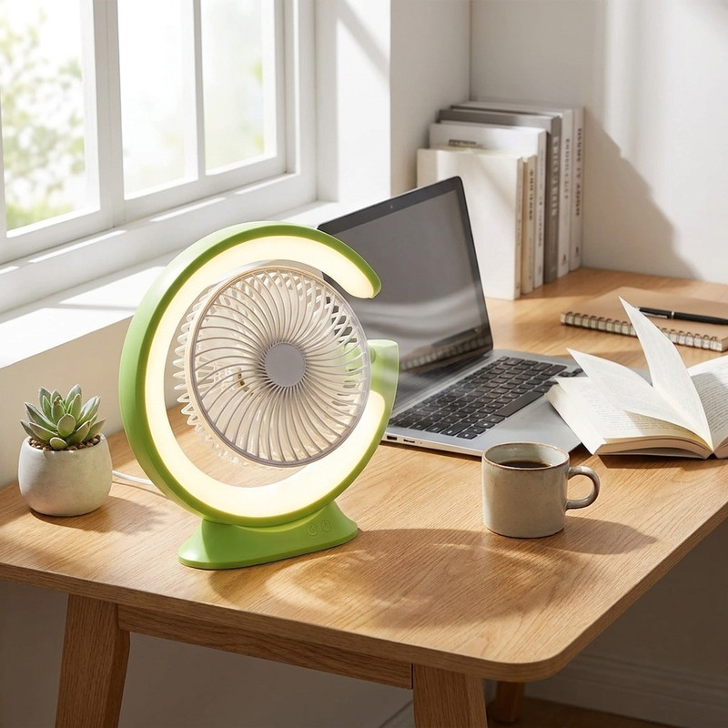 پنکه شارژی شروین مدل shervin Table Light Fan ظرفیت 4000 میلی آمپرساعت