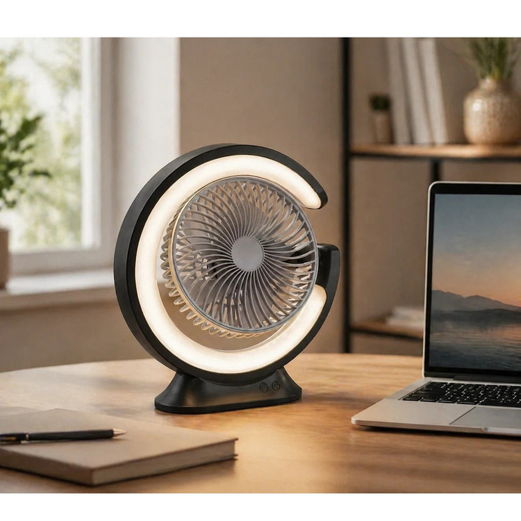 پنکه شارژی شروین مدل shervin Table Light Fan ظرفیت 4000 میلی آمپرساعت