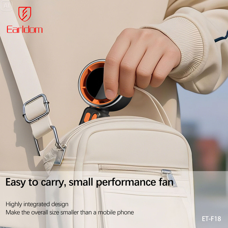 پنکه شارژی ارلدام مدل TURBO FAN F18 ظرفیت 3600 میلی آمپر ساعت