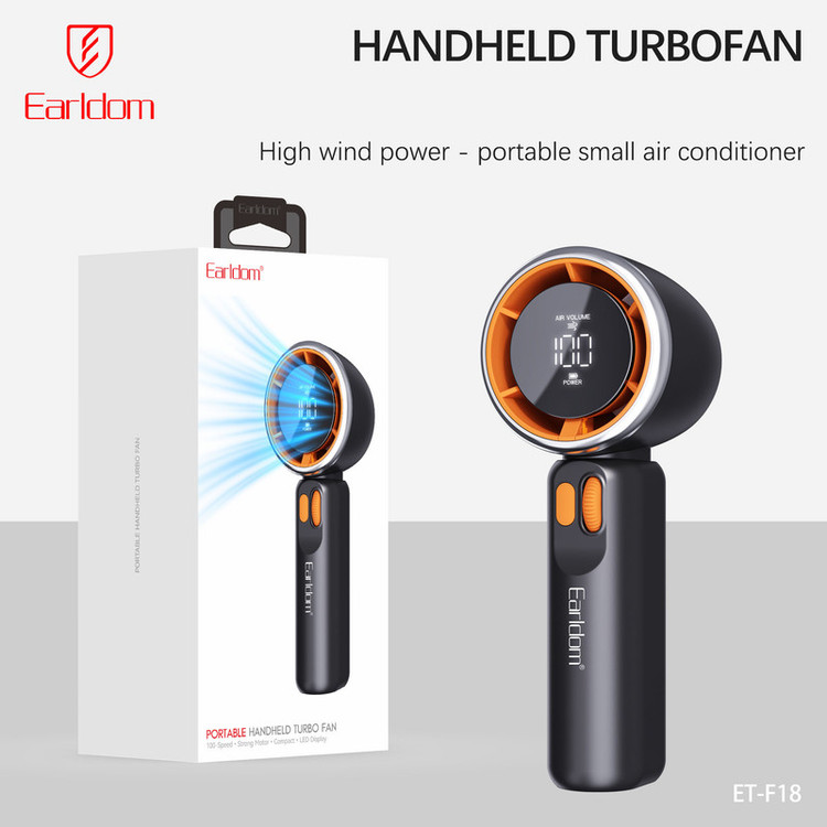 پنکه شارژی ارلدام مدل TURBO FAN F18 ظرفیت 3600 میلی آمپر ساعت