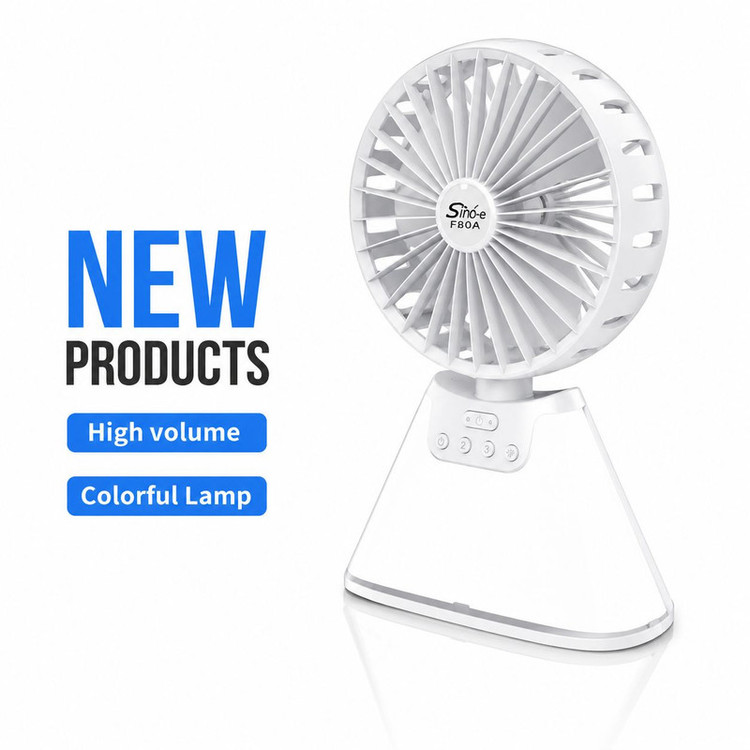 پنکه رومیزی شارژی مدل بلوتوثی اسپیکردار ZQS-F801