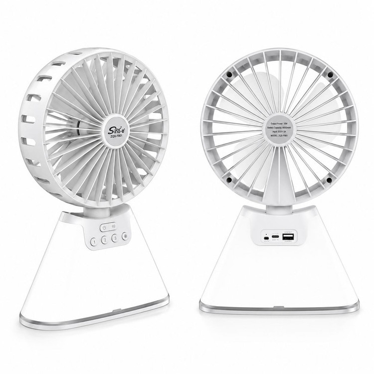 پنکه رومیزی شارژی مدل بلوتوثی اسپیکردار ZQS-F801