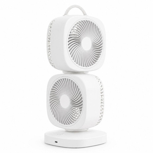 پنکه شارژی دوقلو مدل M212 (موتور سایلنت) با قابلیت چرخش 360 درجه