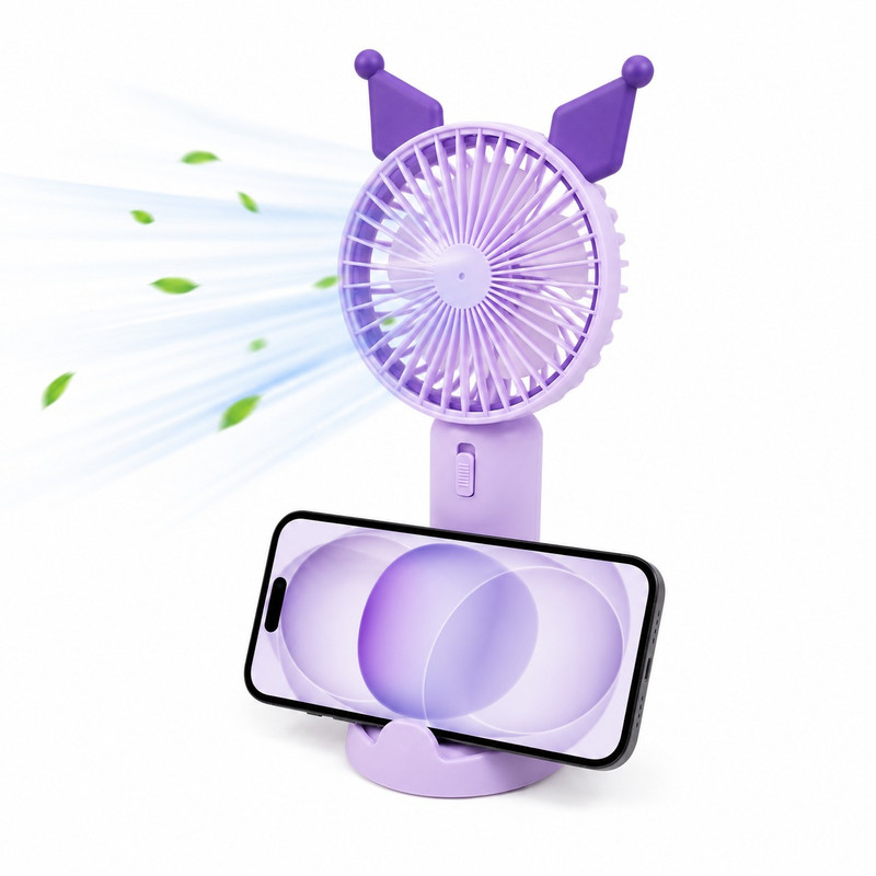 پنکه شارژی مدل پایه دار قابل حمل کرومی کد Large Huge Kuromi Fan
