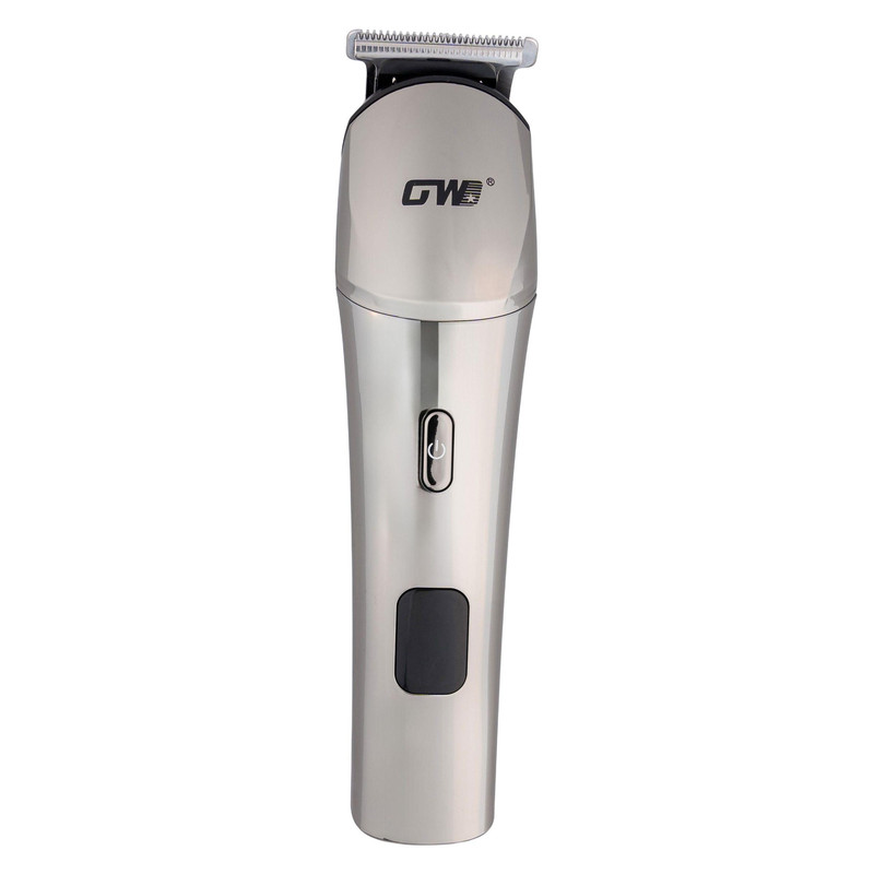 ماشین اصلاح موی صورت و بدن شارژی جی دبلیو مدل GW-9769 با 5 شانه اصلاح، تیغه استیل ضدزنگ، طراحی ارگونومیک، مقاوم در برابر آب، شارژ سریع USB و صفحه‌نمایش دیجیتال میزان شارژ