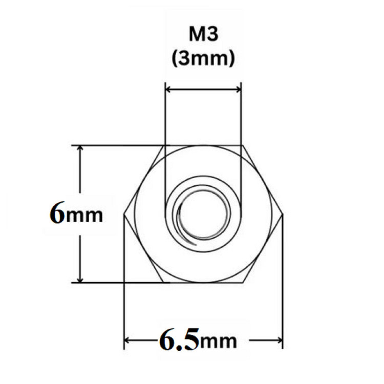 اسپیسر مدل FFR-12mm-M3 بسته 100 عددی