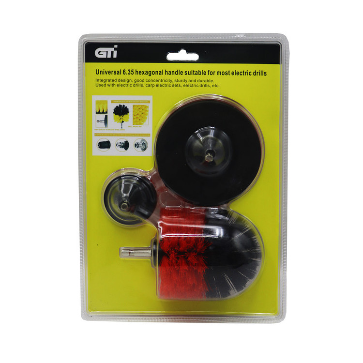 فرچه مبل شوی سر دریلی جی تی آی مدل YP-GTI/2-3.5-4INCH مجموعه 3 عددی