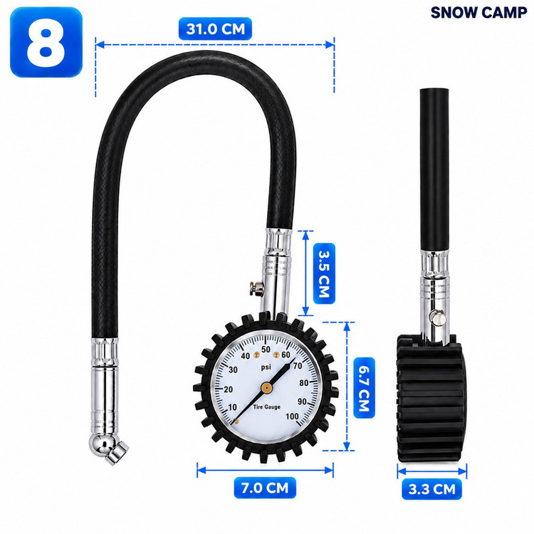 گیج فشار باد اسنو کمپ مدل 100PSI