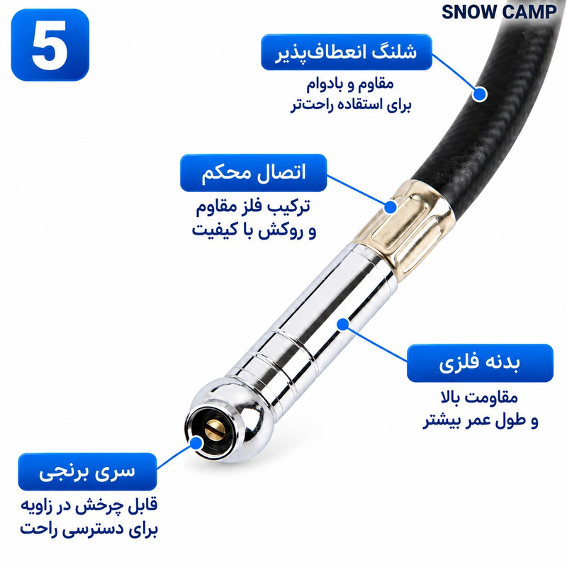 گیج فشار باد اسنو کمپ مدل 100PSI