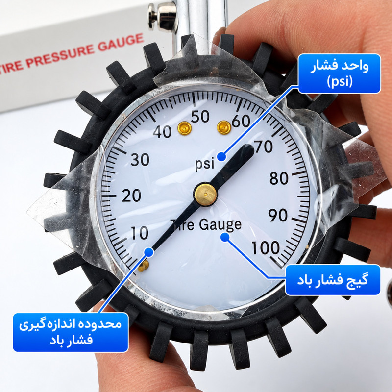 گیج فشار باد اسنو کمپ مدل 100PSI