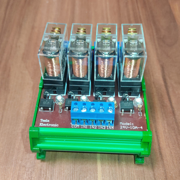 کارت رله 24 ولت 10 آمپر مدل 24V-10A-4