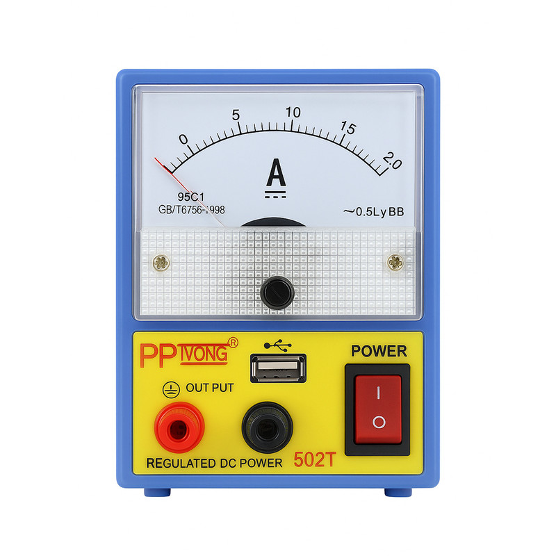 منبع تغذیه الکتریکی قابل تنظیم مدل PP Woneng 502T به همراه کابل و پورت USB